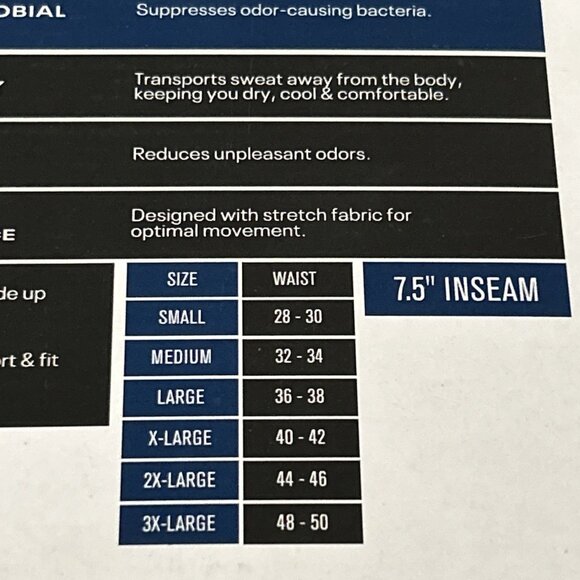 Reebok Men’s Pro Series Performance Boxer Briefs 3 Pack Extended Length Size S - Picture 3 of 3